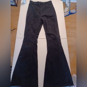 Altar'd State Black Raw Hem Flare Jeans